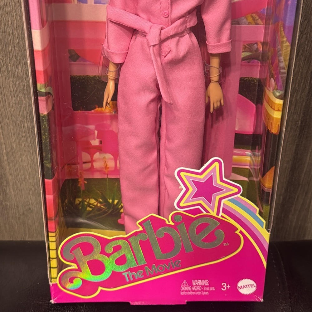 New Margot Robbie Barbie The Movie Doll In Pink Jump Suit Collectible Doll - Picture 3 of 8